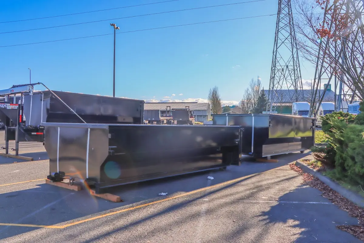 Roll-off dumpster ready for waste disposal at job site for Estate Cleanout Dumpster Rental in Enumclaw